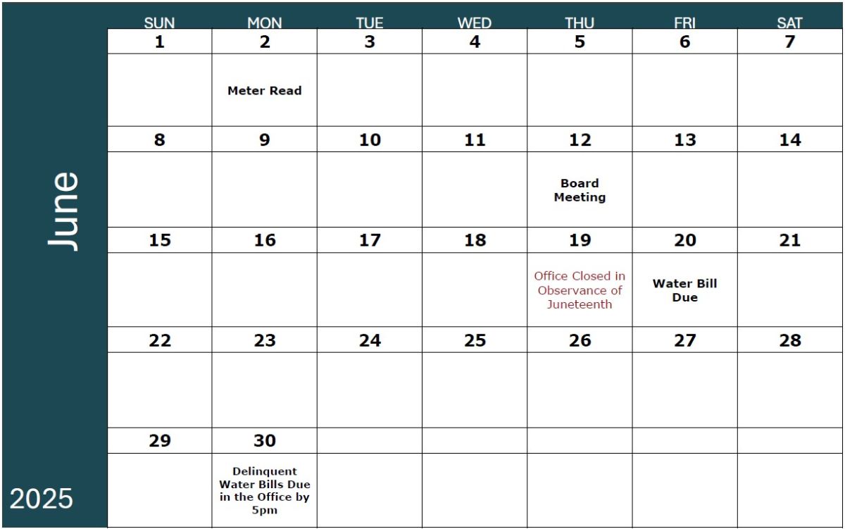 June 2025 Calendar
